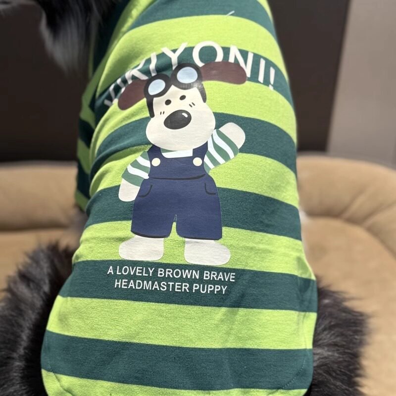 Product Name: Dog Summer Vest, Green Stripe Pet Apparel...