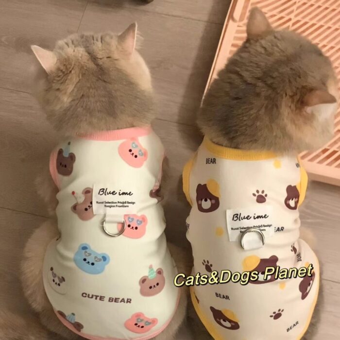 Cat & Small Dog Summer Vest, Leash Clip,...