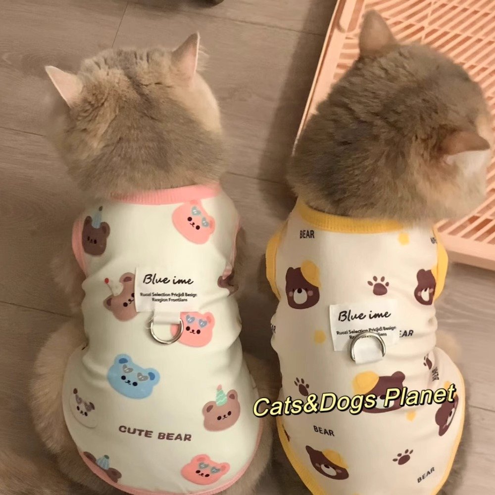 Cat & Small Dog Summer Vest, Leash Clip,...