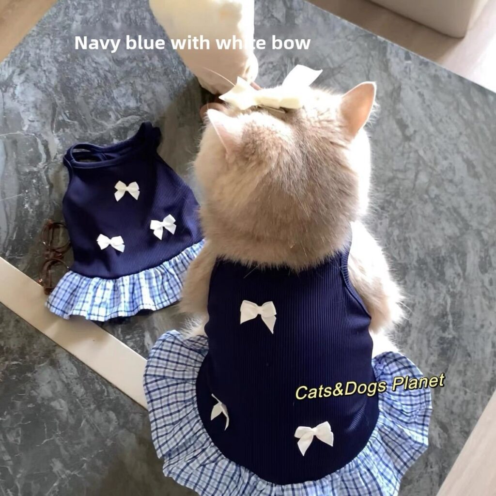 Cat Clothes Summer Bowtie Strap Dress for Small Pets...