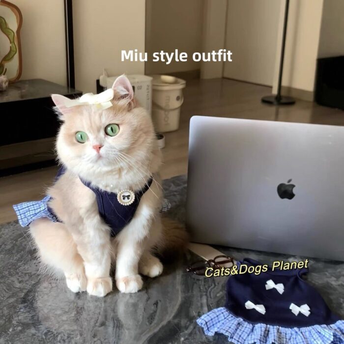 Cat Clothes Summer Bowtie Strap Dress for Small Pets...