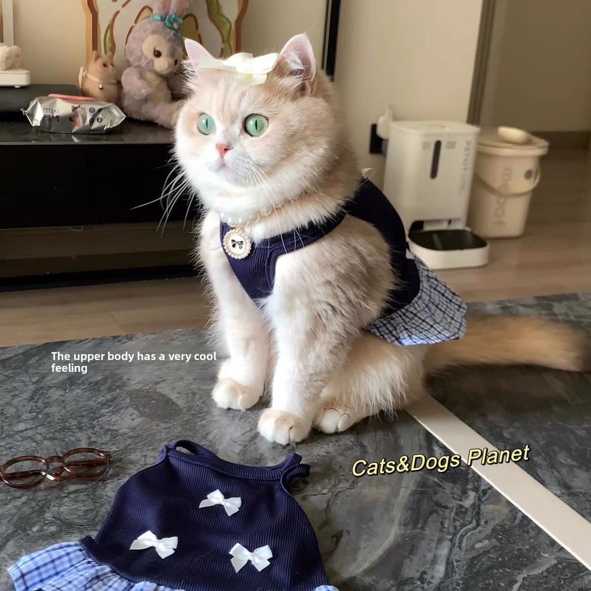 Cat Clothes Summer Bowtie Strap Dress for Small Pets...
