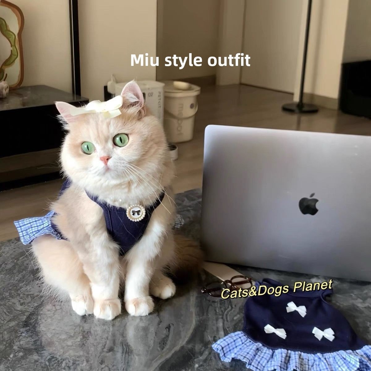 Cat Clothes Summer Bowtie Strap Dress for Small Pets...