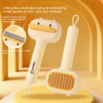 One-Click Deshedding & Detangling Pet Grooming Brush for Cats & Dogs