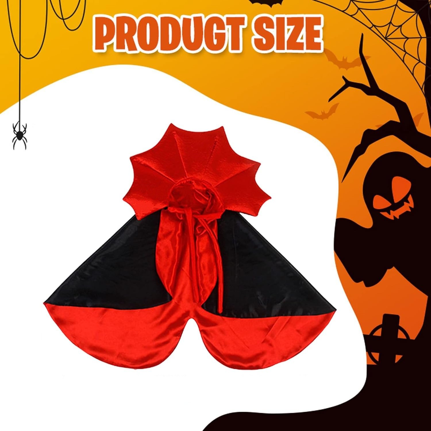 Halloween Pet Vampire Cape – Cross-Border Bestseller, Stand Collar Cat & Dog Cloak, Magic Witch Costume for Party Dressing