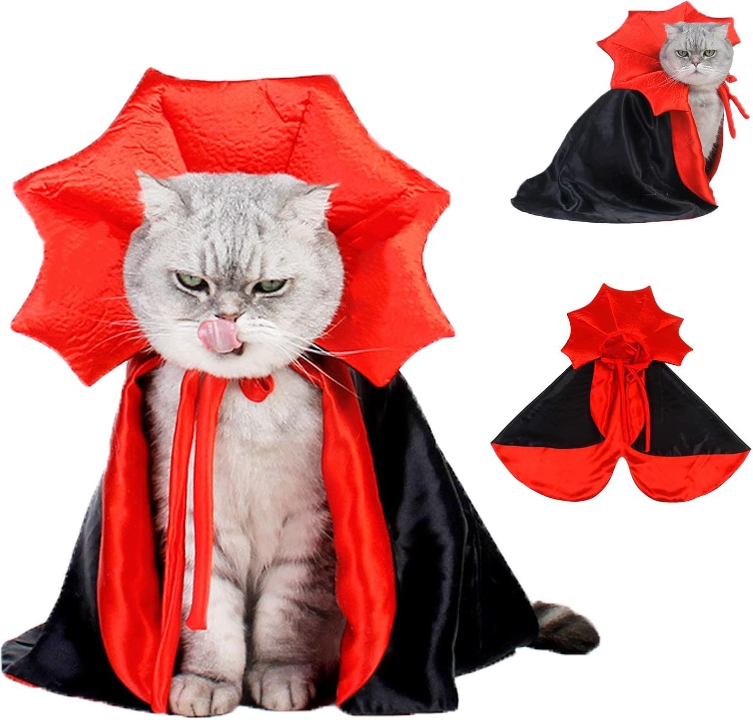 Halloween Pet Vampire Cape – Cross-Border Bestseller, Stand Collar Cat & Dog Cloak, Magic Witch Costume for Party Dressing