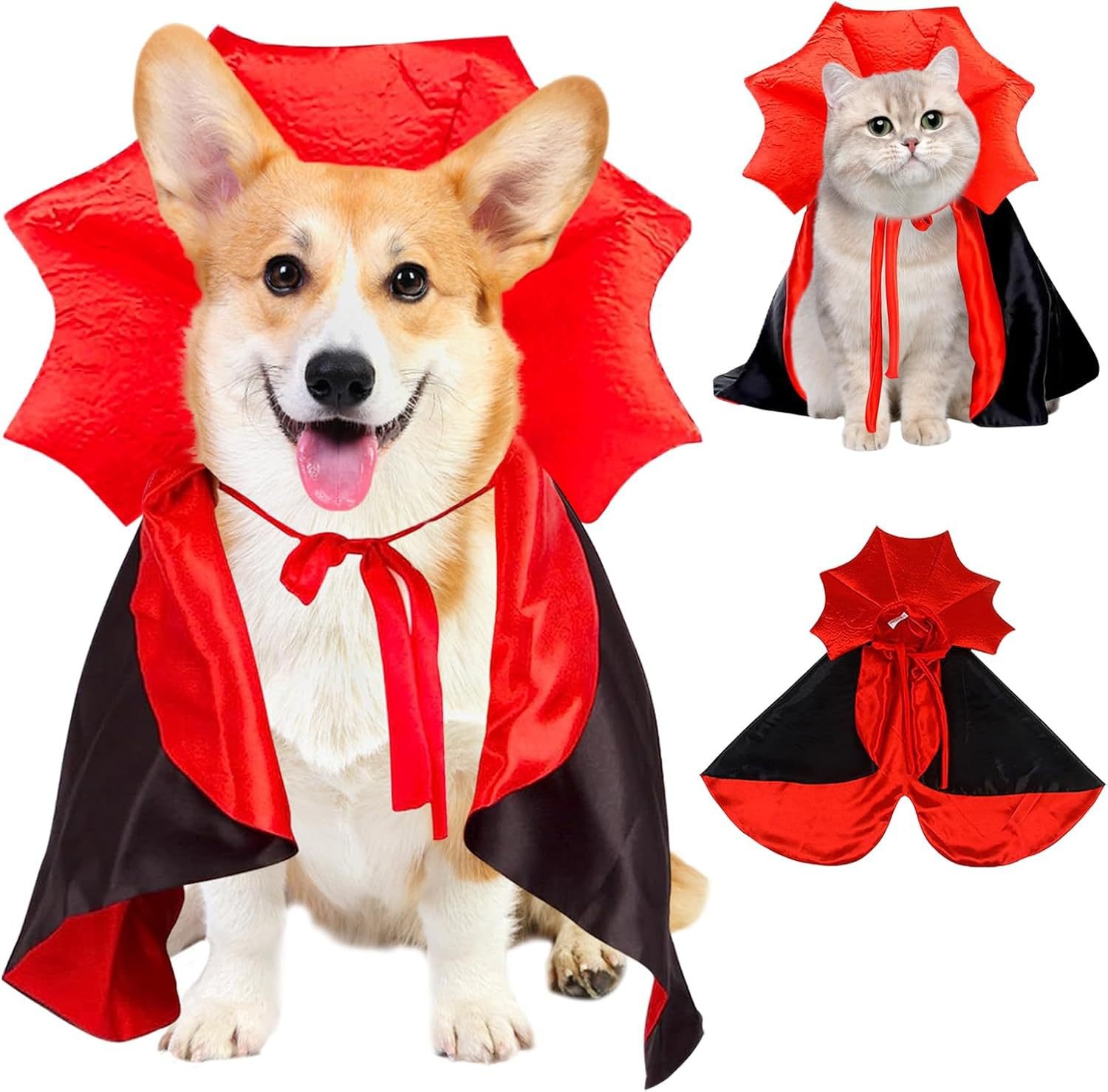 Halloween Pet Vampire Cape – Cross-Border Bestseller, Stand Collar Cat & Dog Cloak, Magic Witch Costume for Party Dressing