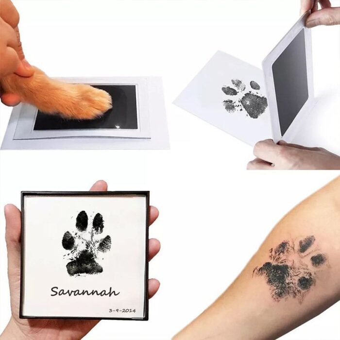 Pet Paw Print Stamp Pad - No-Wash Footprint Kit for Cats & Dogs, DIY Memory Album Keepsake, Paw Print Tracing for Pet Lovers