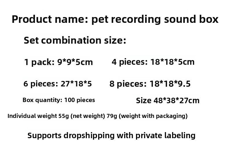 Plastic communication buttons dog talking training toy with sound recording, squeeze box, interactive, cute, and brain-boosting voice play.