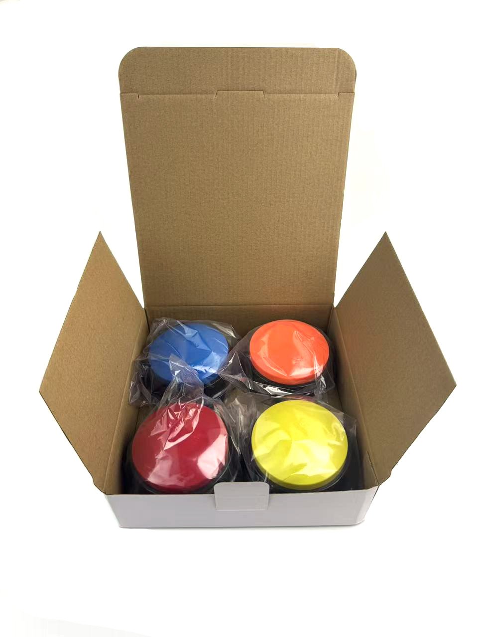Plastic communication buttons dog talking training toy with sound recording, squeeze box, interactive, cute, and brain-boosting voice play.