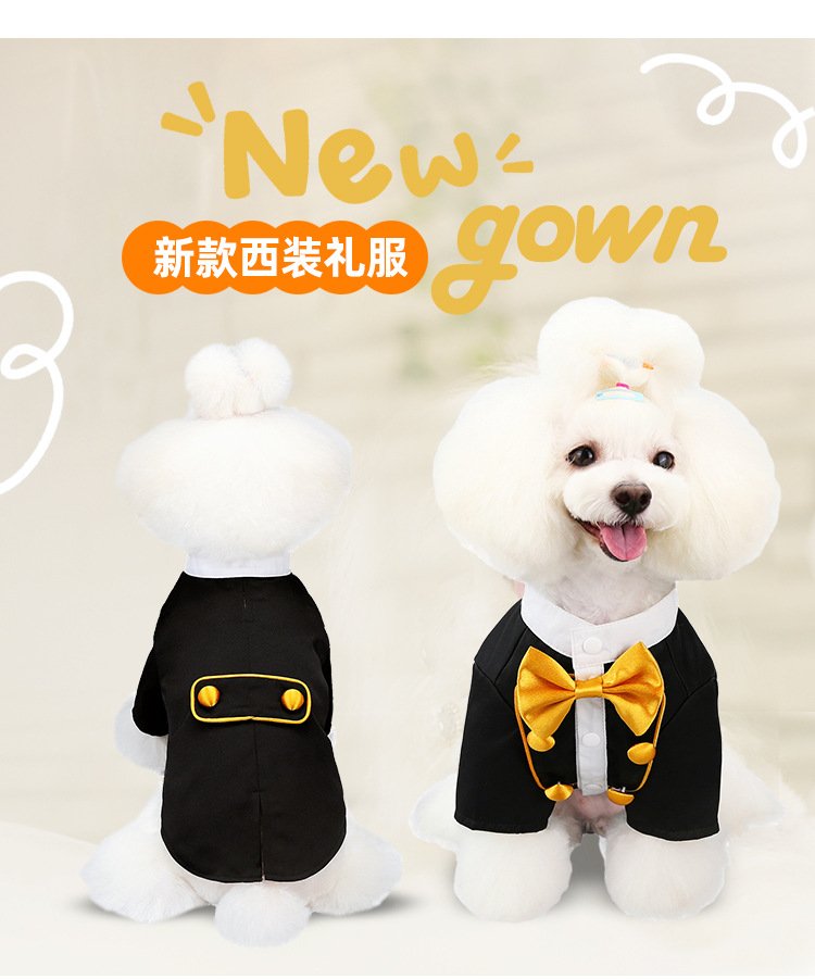 New Pet Dog Clothes Pet Apparel Wedding Suit Formal Wear Gentleman's Tuxedo for Teddy Bichon Teddy Dog Suit