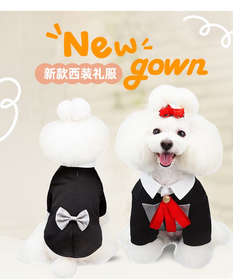 New Pet Dog Clothes Pet Apparel Wedding Suit Formal Wear Gentleman's Tuxedo for Teddy Bichon Teddy Dog Suit