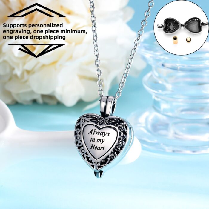 Amazon Best Seller Stainless Steel Heart-Shaped Pendant, Opens to Hold Memorial Keepsake for Loved Ones & Pets — "Always in My Heart