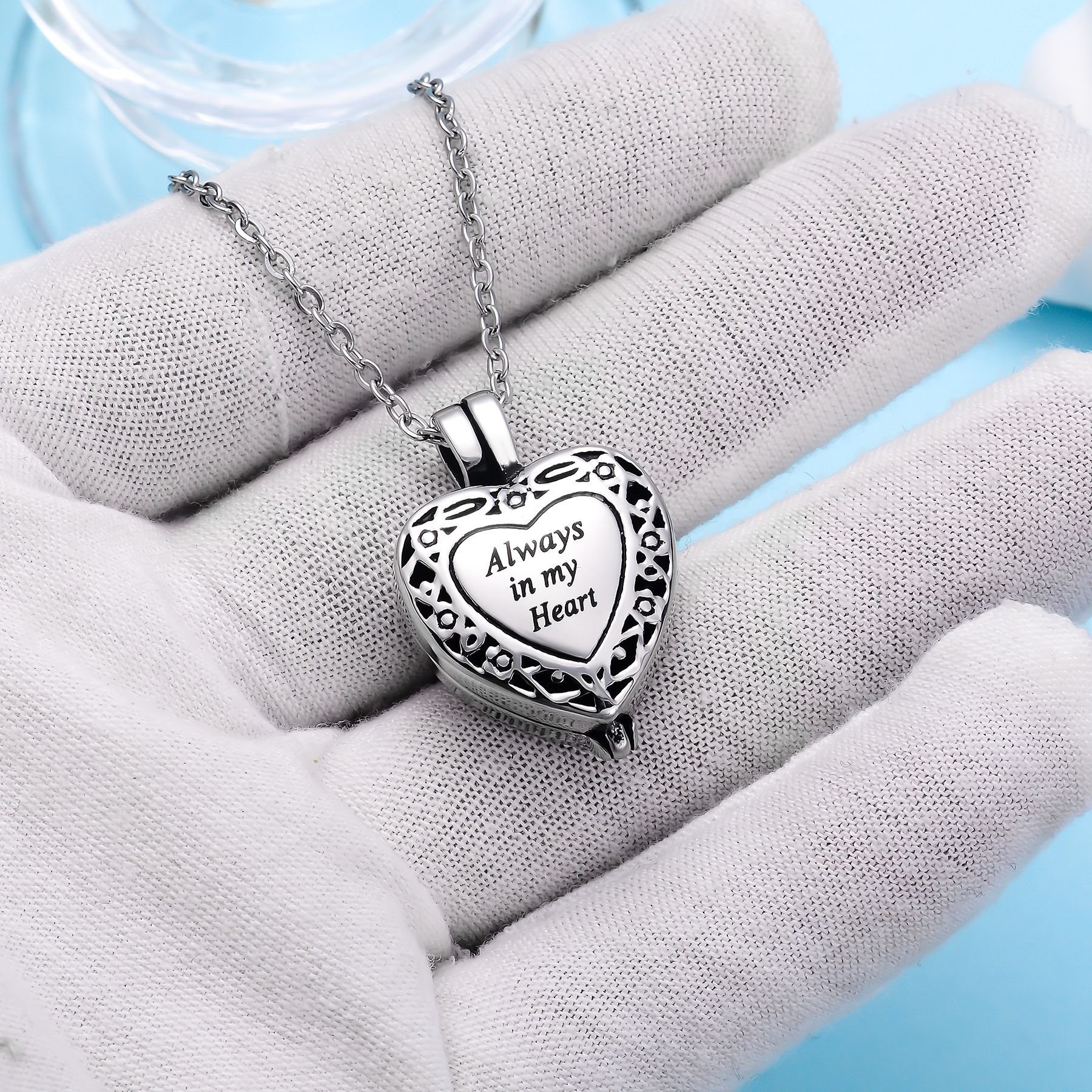 Amazon Best Seller Stainless Steel Heart-Shaped Pendant, Opens to Hold Memorial Keepsake for Loved Ones & Pets — 