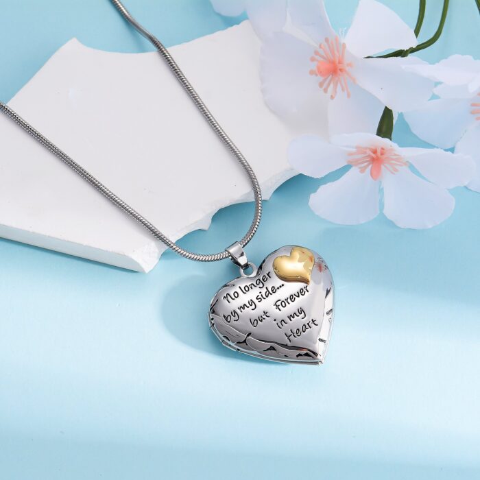 Cross-Border New Arrival: Openable Heart-Shaped Photo Locket Necklace, Heat-Transfer Photo Memorial for Loved Ones & Pet Ashes Pendant