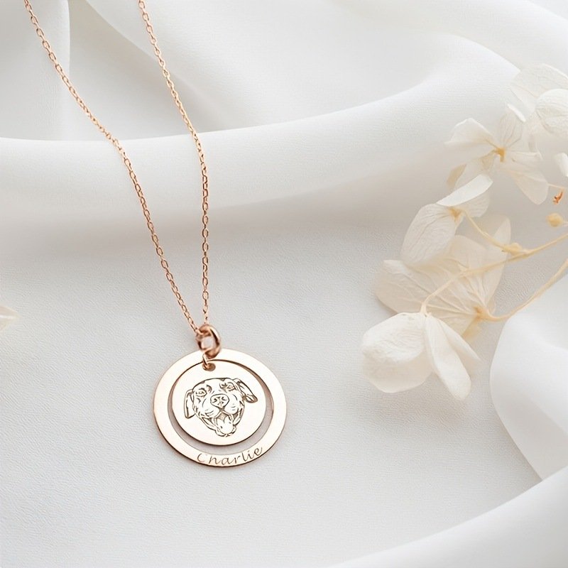 Pet Memorial Necklace with Custom Pet Photo, Stainless...