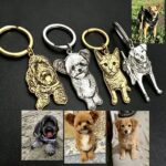 Custom Photo Pet Memorial Keychain, Stainless Steel Charm for Dogs & Cats