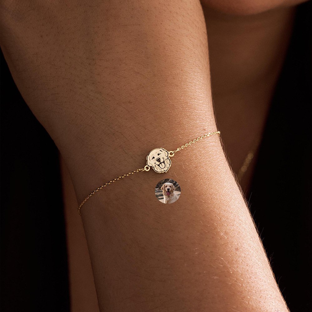 Product Name: Pet Memorial Bracelet, Laser Engraved Paw...