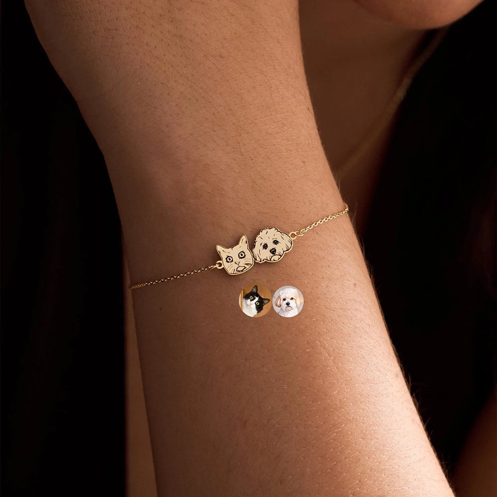 Product Name: Pet Memorial Bracelet, Laser Engraved Paw...