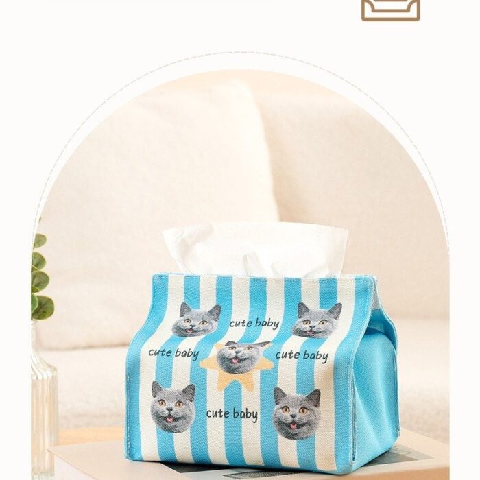 Product Title: Custom Cartoon Fabric Tissue Box Cover,...