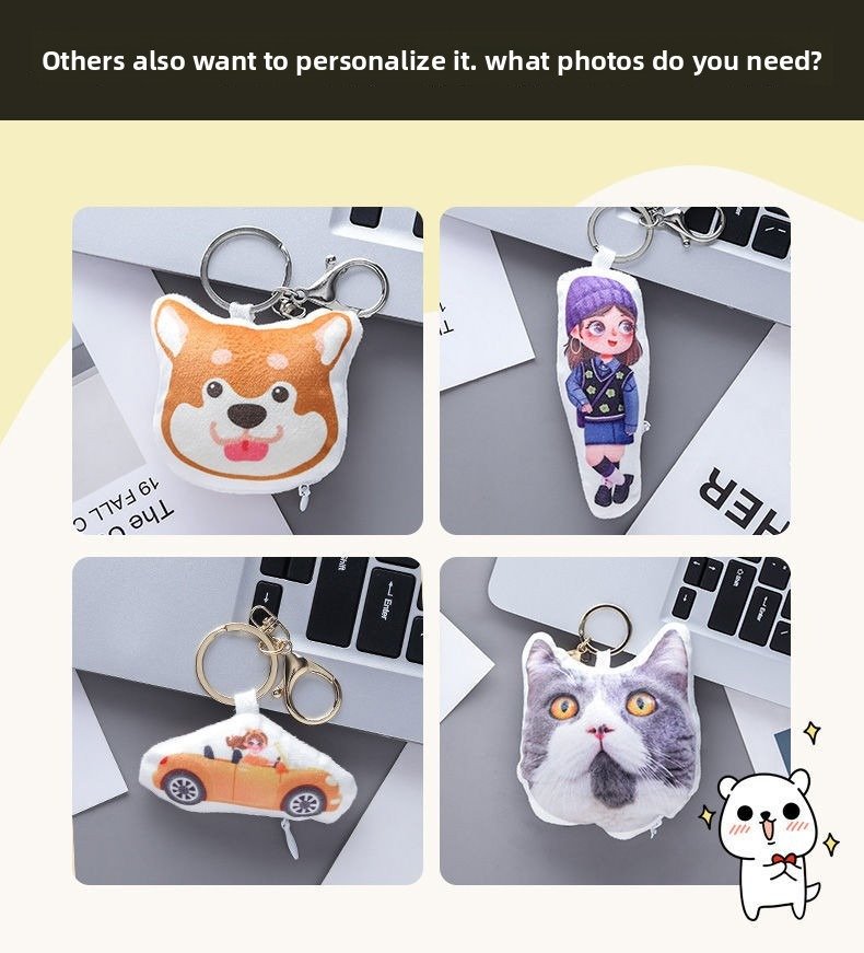 Product Title: Custom Pet Photo Keychain & Plush Toy...