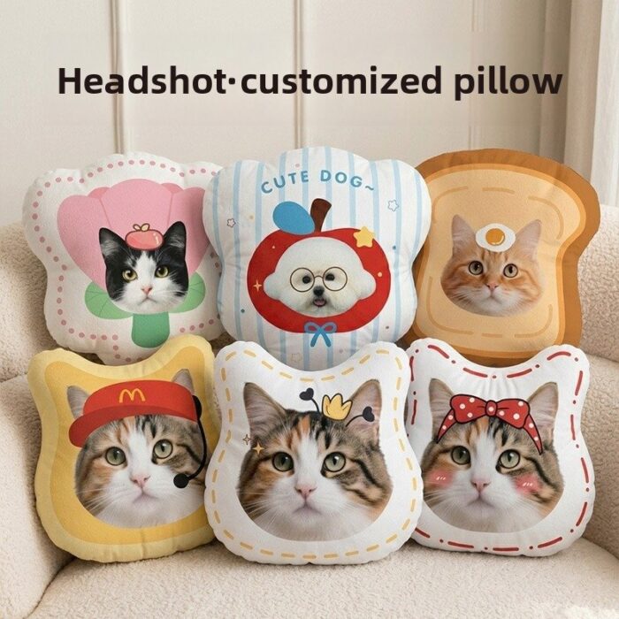 Product Name: Custom Pet Portrait Pillow, Double-Sided...