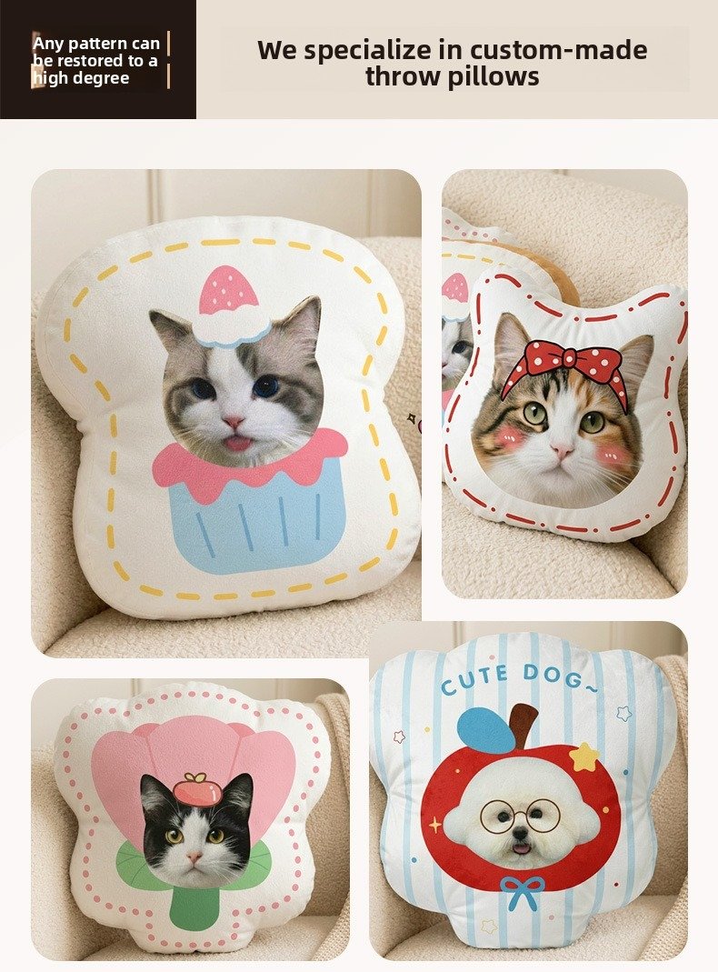 Product Name: Custom Pet Portrait Pillow, Double-Sided...