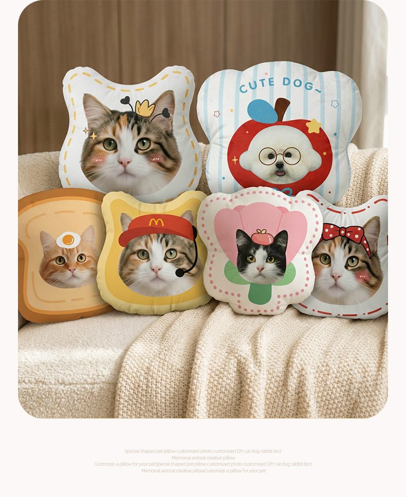 Product Name: Custom Pet Portrait Pillow, Double-Sided...