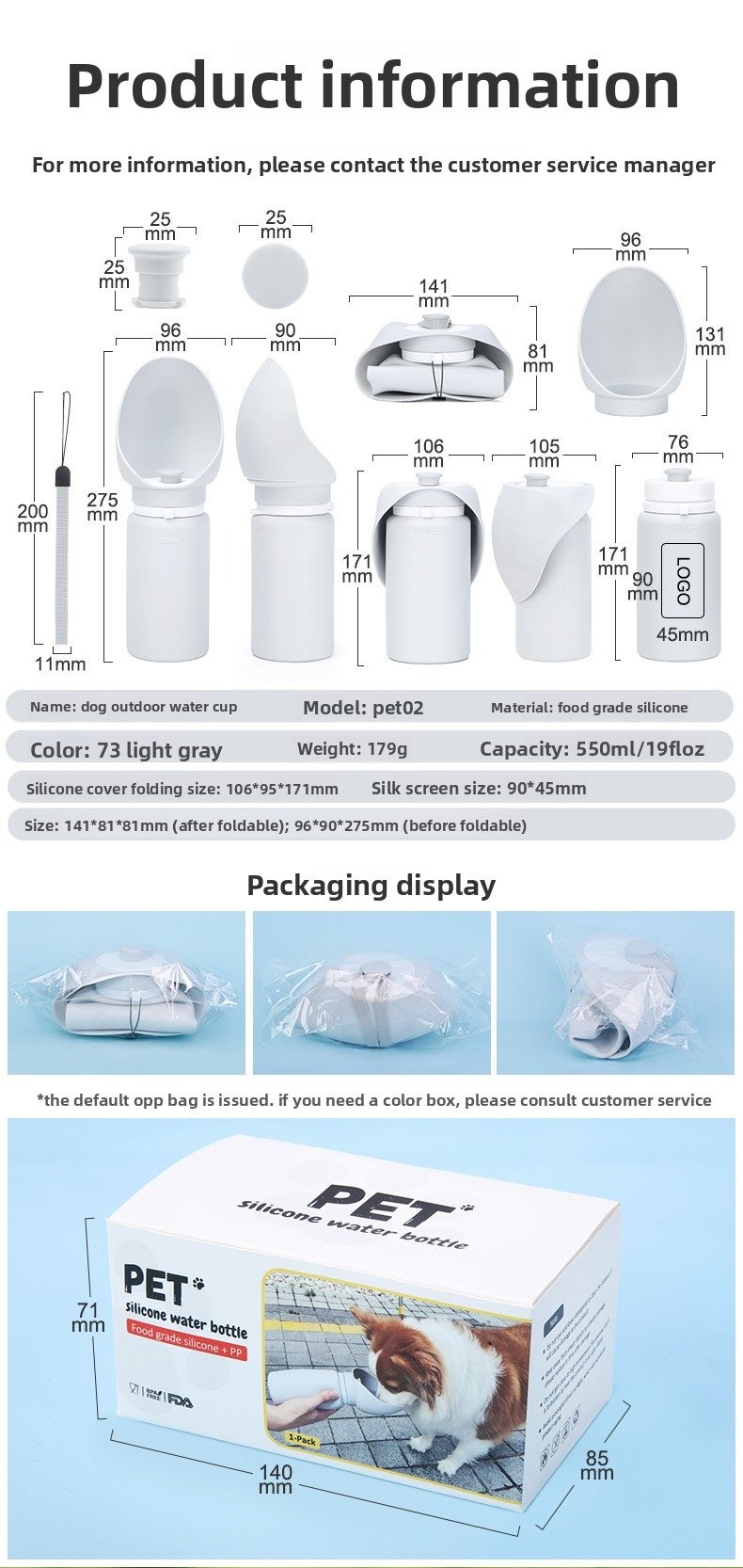 Pet Water Bottle: Portable Outdoor Dog Dispenser with...