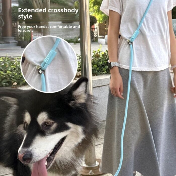 Dog Leash with Crossbody Strap, Hands-Free P-Chain...
