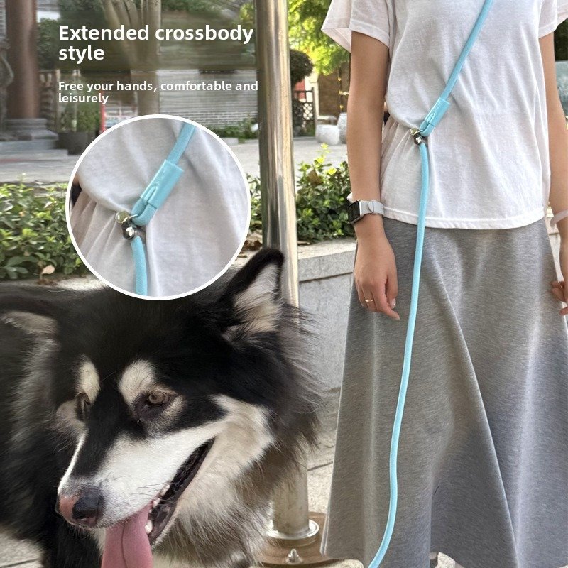 Dog Leash with Crossbody Strap, Hands-Free P-Chain...
