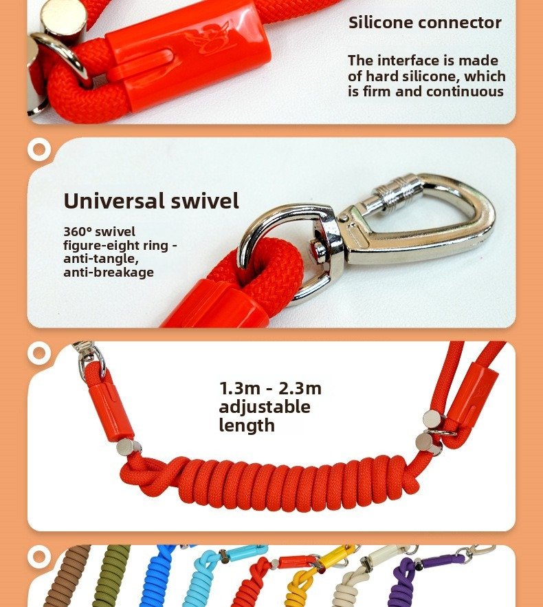 Dog Leash with Crossbody Strap, Hands-Free P-Chain...