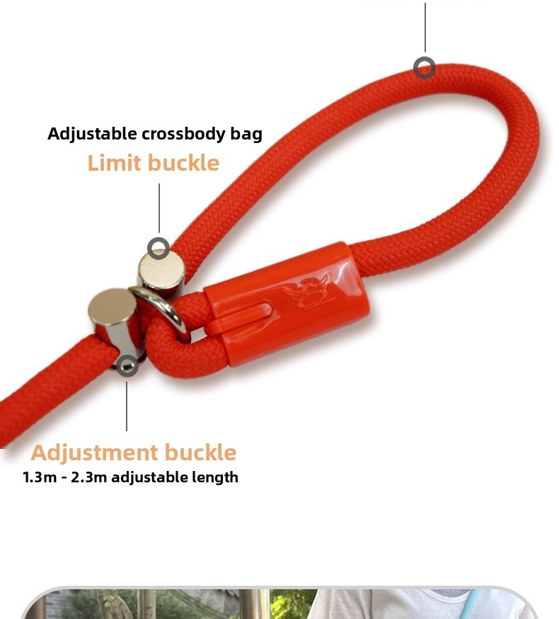 Dog Leash with Crossbody Strap, Hands-Free P-Chain...
