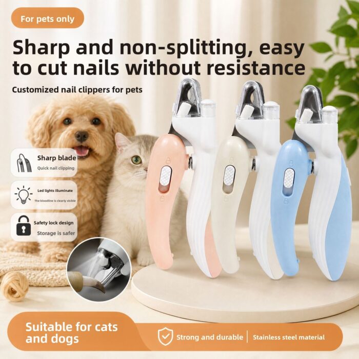 Pet Nail Clipper with LED Light for Dog and Cat
