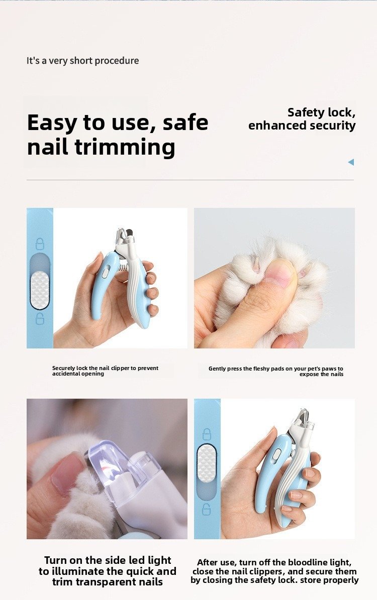 Pet Nail Clipper with LED Light for Dog and Cat