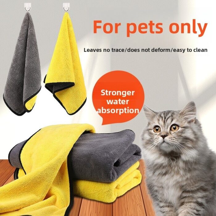 Pet Bath Towel: Quick-Dry Microfiber for Dogs & Cats,...