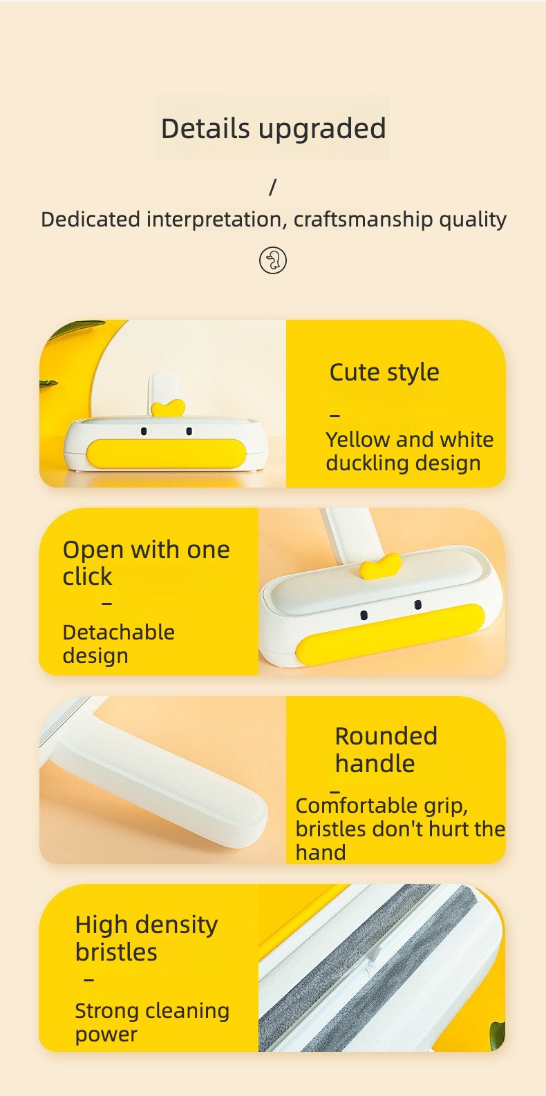 Product Name: Cat Hair Remover Brush with Duck Design...