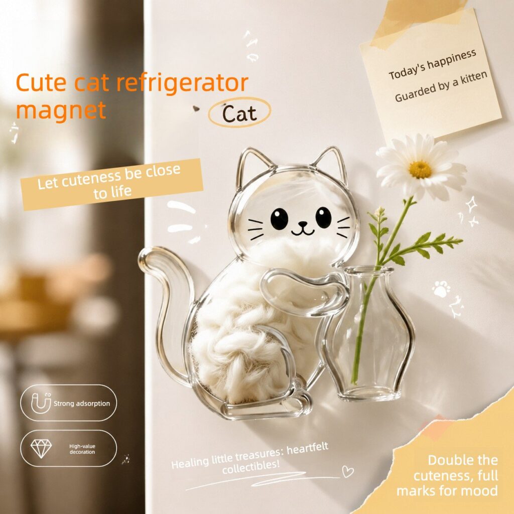 Transparent Magnetic Cat Hair & Whisker Keepsake Fridge Magnet