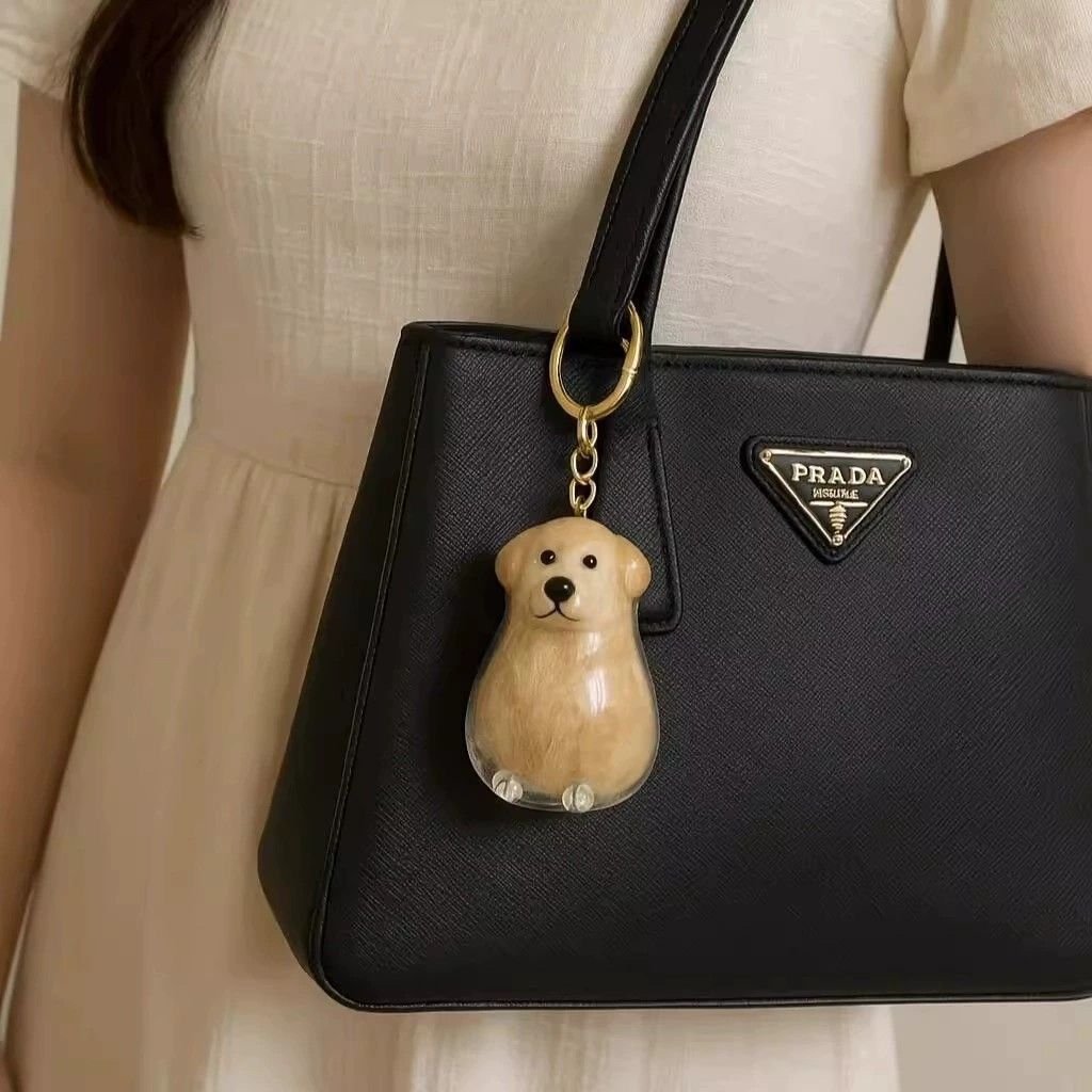 Transparent Pet Fur Collection Pendant Keychain, Hair Memorial Charm