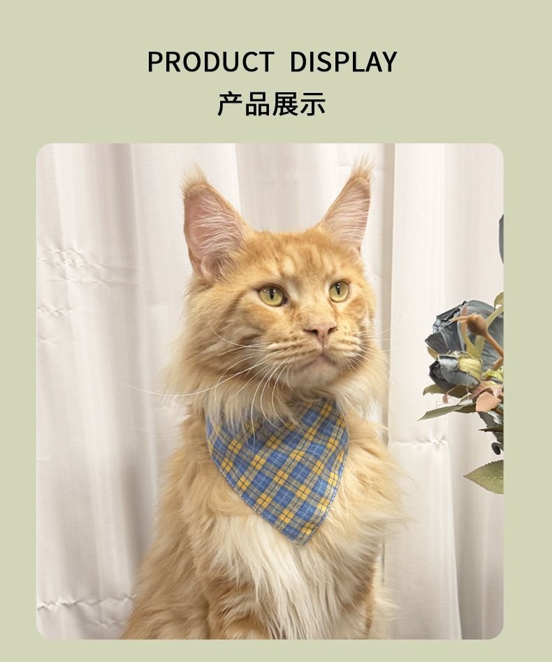 Product Name: Pet Bib Bandana, Plaid Cat & Dog...