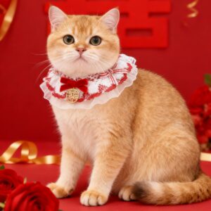 Red Pet Bib Bandana for Wedding Cats & Dogs