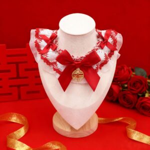 Red Pet Bib Bandana for Wedding Cats & Dogs