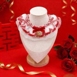 Red Pet Bib Bandana for Wedding Cats & Dogs