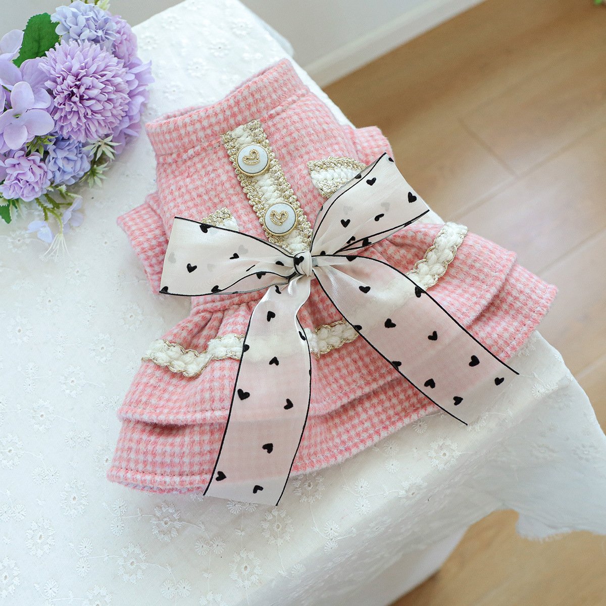 Product Name: Pet Tweed Dress for Small Dogs & Cats,...