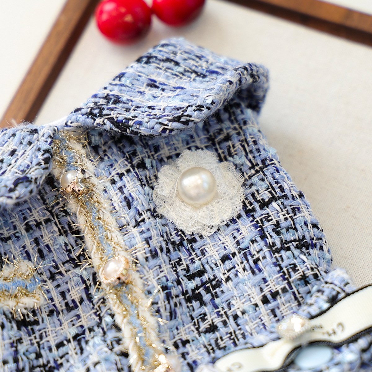 Product Name: Pet Tweed Dress for Small Dogs & Cats,...