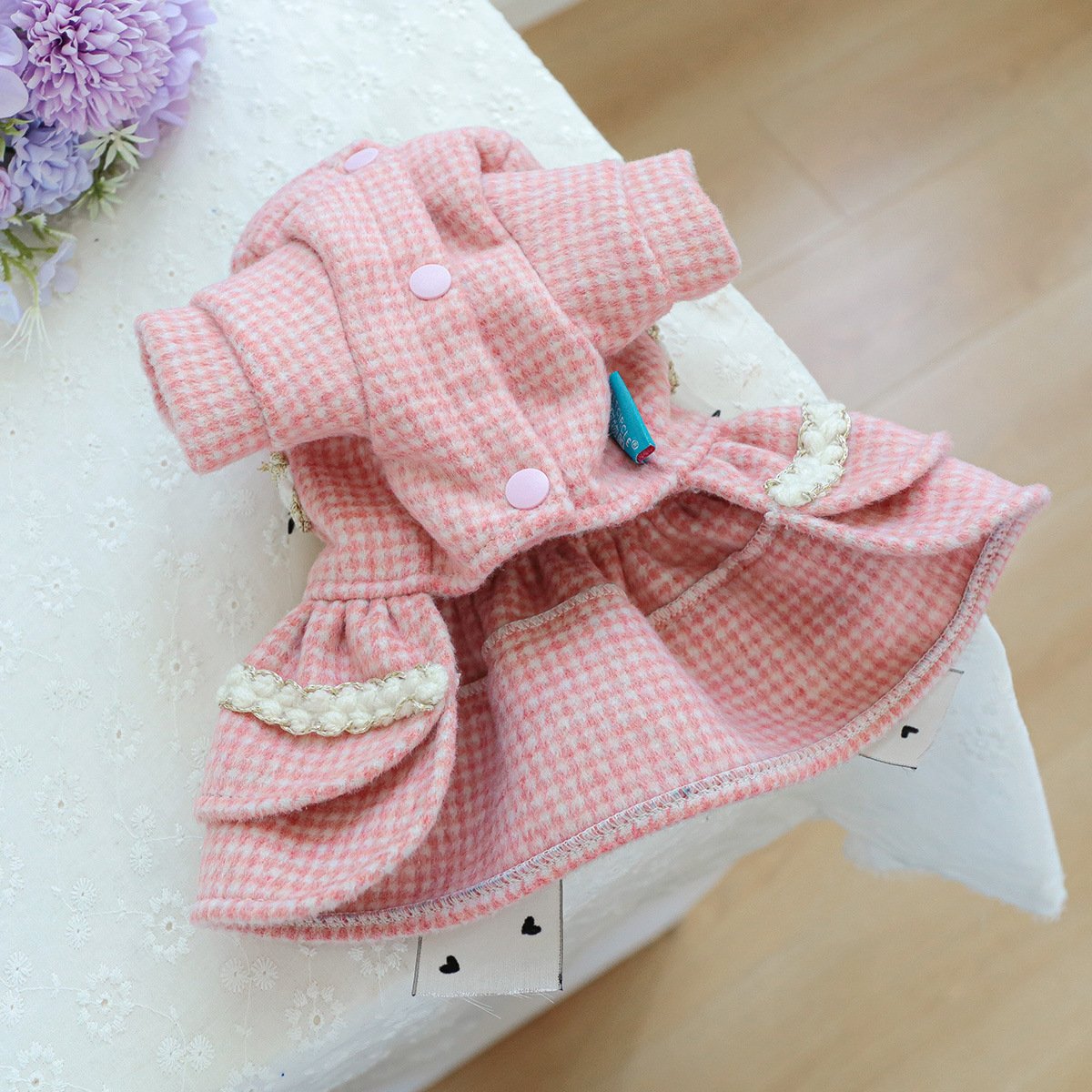 Product Name: Pet Tweed Dress for Small Dogs & Cats,...