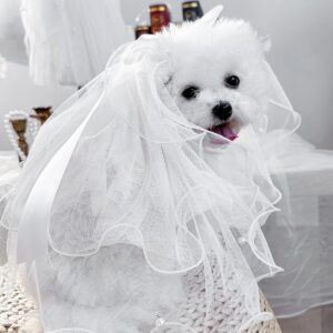 PETCIRCLE Small Dog Wedding Veil & Apparel