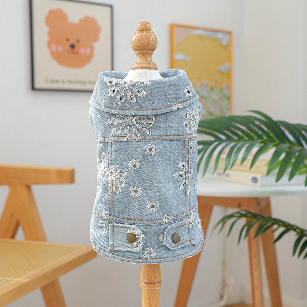 Product Name: Pet Hoodie for Dogs and Cats, Rock Denim Style