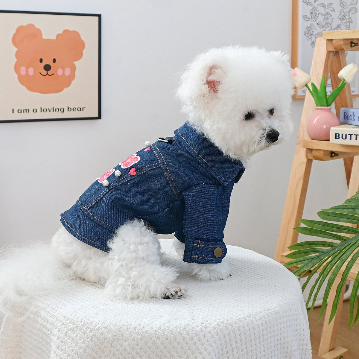 Product Name: Pet Hoodie for Dogs and Cats, Rock Denim Style
