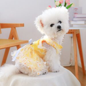 PETCIRCLE Small Dog Summer Daisy Strap Dress